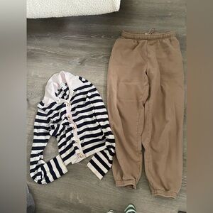 Free Assembly Cardigan and Aritzia TNA Joggers